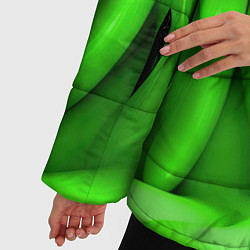 Куртка зимняя женская Зеленая абстрактная текстура, цвет: 3D-черный — фото 2