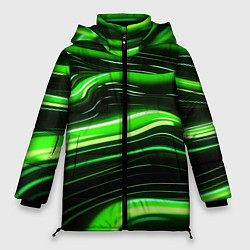 Куртка зимняя женская Зеленые объемные элементы, цвет: 3D-светло-серый