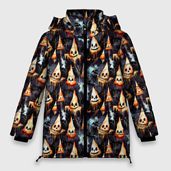 Куртка зимняя женская Акварельные приведения, цвет: 3D-светло-серый
