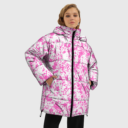 Женская зимняя куртка Паттерн розовый / 3D-Светло-серый – фото 3