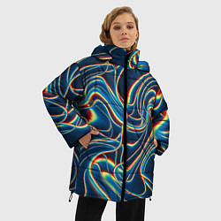 Куртка зимняя женская Abstract waves, цвет: 3D-черный — фото 2
