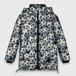 Куртка зимняя женская Узор с мячиками, цвет: 3D-черный
