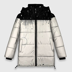 Куртка зимняя женская Снежный пейзаж зимней ночью, цвет: 3D-черный