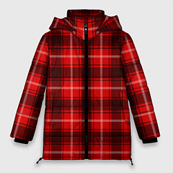 Куртка зимняя женская Шотландка красно-чёрный, цвет: 3D-черный