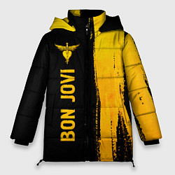 Куртка зимняя женская Bon Jovi - gold gradient: по-вертикали, цвет: 3D-черный