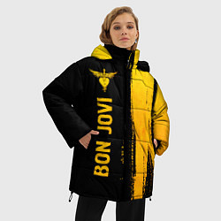 Куртка зимняя женская Bon Jovi - gold gradient: по-вертикали, цвет: 3D-черный — фото 2