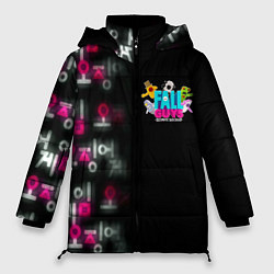 Куртка зимняя женская Игра в кальмара x Fall Guys, цвет: 3D-красный