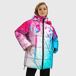 Куртка зимняя женская Danganronpa neon gradient style: по-вертикали, цвет: 3D-черный — фото 2