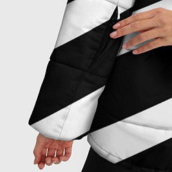 Куртка зимняя женская Черно-белые полoсы, цвет: 3D-черный — фото 2