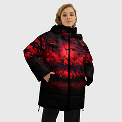 Куртка зимняя женская Стая ворон, цвет: 3D-светло-серый — фото 2