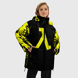 Куртка зимняя женская Half life game yellow color, цвет: 3D-черный — фото 2