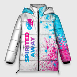 Куртка зимняя женская Spirited Away neon gradient style: по-вертикали, цвет: 3D-черный