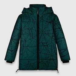 Куртка зимняя женская Паутина тёмно-зелёный, цвет: 3D-светло-серый