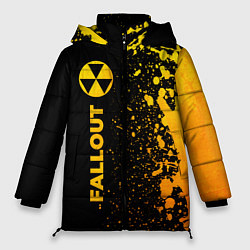 Куртка зимняя женская Fallout - gold gradient: по-вертикали, цвет: 3D-черный