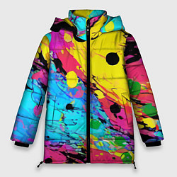 Куртка зимняя женская Цветная абстракция - живопись, цвет: 3D-светло-серый