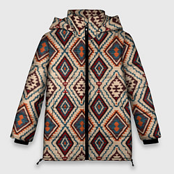 Куртка зимняя женская Ковёр этнические узоры, цвет: 3D-светло-серый