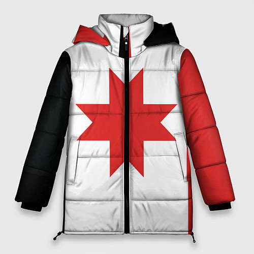 Женская зимняя куртка Флаг Удмуртии / 3D-Красный – фото 1