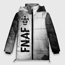 Куртка зимняя женская FNAF glitch на светлом фоне по-вертикали, цвет: 3D-черный