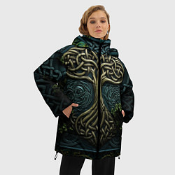 Куртка зимняя женская Дерево друидов, цвет: 3D-красный — фото 2