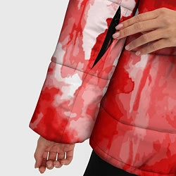 Куртка зимняя женская Кровь на белом, цвет: 3D-черный — фото 2