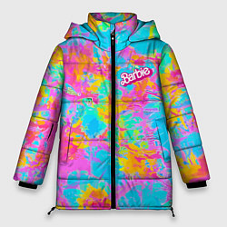 Женская зимняя куртка Барбм - цветочный абстрактный паттерн - тай-дай