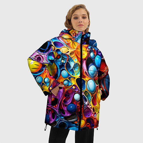 Женская зимняя куртка Космическая фантазия / 3D-Черный – фото 3