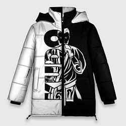Куртка зимняя женская Kudo черно-белое, цвет: 3D-светло-серый