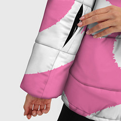 Куртка зимняя женская Бело-розовая абстрактная композиция, цвет: 3D-светло-серый — фото 2