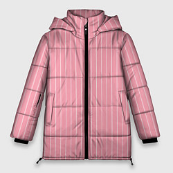 Куртка зимняя женская Розовый широкая полоска, цвет: 3D-черный