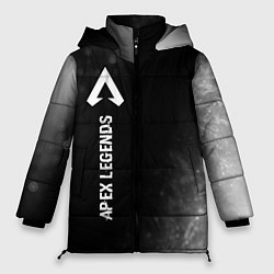 Куртка зимняя женская Apex Legends glitch на темном фоне по-вертикали, цвет: 3D-черный