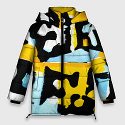 Куртка зимняя женская Абстрактная композиция, цвет: 3D-черный