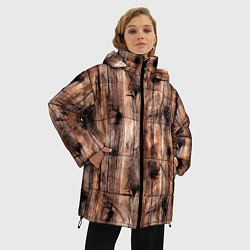 Куртка зимняя женская Старые доски, цвет: 3D-светло-серый — фото 2