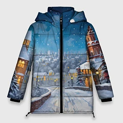 Куртка зимняя женская Москва новый год, цвет: 3D-светло-серый