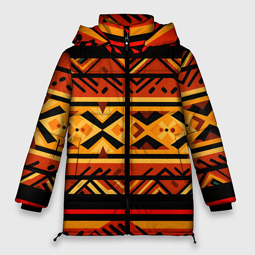 Женская зимняя куртка Узор в этническом стиле масаев / 3D-Красный – фото 1