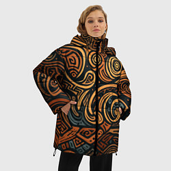 Куртка зимняя женская Узор в викингском стиле, цвет: 3D-красный — фото 2