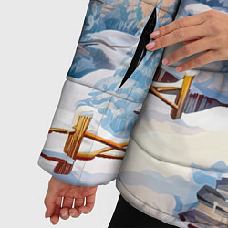 Куртка зимняя женская Дорожка к новогоднему дому, цвет: 3D-светло-серый — фото 2