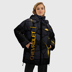 Куртка зимняя женская Chevrolet - плиты с эффектом свечения, цвет: 3D-черный — фото 2
