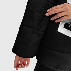 Куртка зимняя женская Rust glitch на темном фоне вертикально, цвет: 3D-черный — фото 2