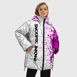 Куртка зимняя женская Imagine Dragons rock legends по-вертикали, цвет: 3D-черный — фото 2