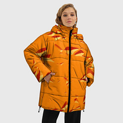 Куртка зимняя женская Оранжевый мотив, цвет: 3D-черный — фото 2