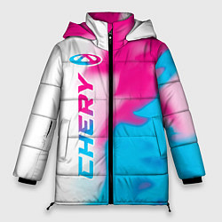 Куртка зимняя женская Chery neon gradient style по-вертикали, цвет: 3D-черный