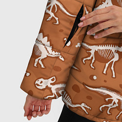 Куртка зимняя женская Скелеты динозавров, цвет: 3D-светло-серый — фото 2