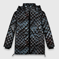 Куртка зимняя женская Паттерн чешуя дракона, цвет: 3D-черный