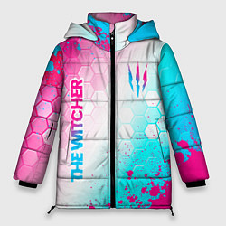 Куртка зимняя женская The Witcher neon gradient style вертикально, цвет: 3D-черный