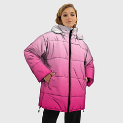 Куртка зимняя женская Бело-розовый градиент, цвет: 3D-светло-серый — фото 2
