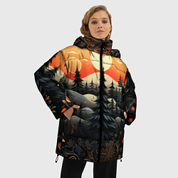 Куртка зимняя женская Зимний лес в ожидании праздника, цвет: 3D-светло-серый — фото 2