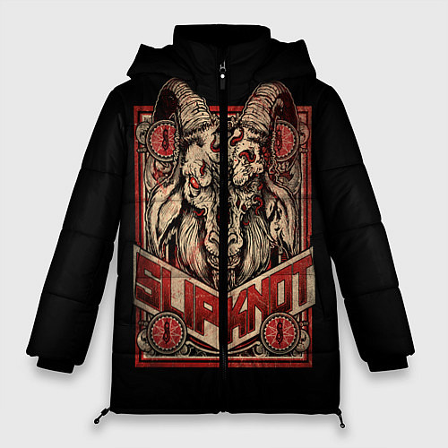 Женская зимняя куртка Slipknot Бафомет / 3D-Красный – фото 1