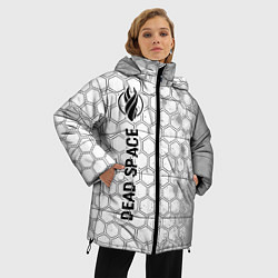 Куртка зимняя женская Dead Space glitch на светлом фоне по-вертикали, цвет: 3D-черный — фото 2
