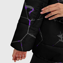 Куртка зимняя женская Фиолетовые трещины, цвет: 3D-красный — фото 2