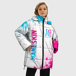 Куртка зимняя женская Maneskin neon gradient style вертикально, цвет: 3D-черный — фото 2